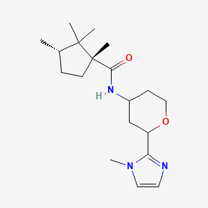 (1R,3S)-1,2,2,3-tetramethyl-N-[2-(1-methylimidazol-2-yl)oxan-4-yl]cyclopentane-1-carboxamide