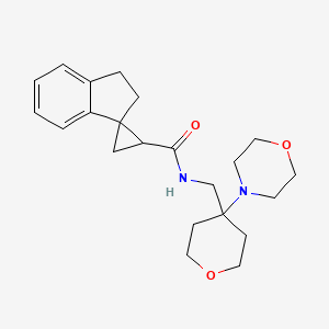 N-[(4-morpholin-4-yloxan-4-yl)methyl]spiro[1,2-dihydroindene-3,2'-cyclopropane]-1'-carboxamide