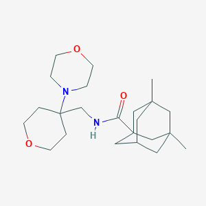 3,5-dimethyl-N-[(4-morpholin-4-yloxan-4-yl)methyl]adamantane-1-carboxamide