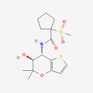 N-[(6S,7S)-6-hydroxy-5,5-dimethyl-6,7-dihydrothieno[3,2-b]pyran-7-yl]-1-methylsulfonylcyclopentane-1-carboxamide