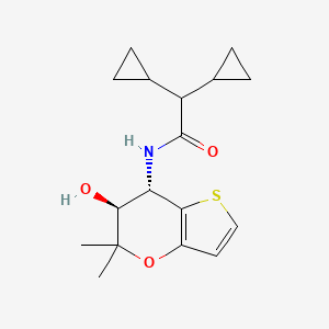 2,2-dicyclopropyl-N-[(6S,7S)-6-hydroxy-5,5-dimethyl-6,7-dihydrothieno[3,2-b]pyran-7-yl]acetamide