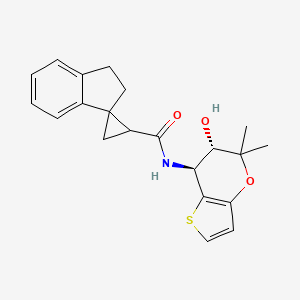 N-[(6S,7S)-6-hydroxy-5,5-dimethyl-6,7-dihydrothieno[3,2-b]pyran-7-yl]spiro[1,2-dihydroindene-3,2'-cyclopropane]-1'-carboxamide