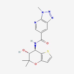 N-[(6R,7R)-6-hydroxy-5,5-dimethyl-6,7-dihydrothieno[3,2-b]pyran-7-yl]-3-methyltriazolo[4,5-b]pyridine-6-carboxamide