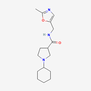 1-cyclohexyl-N-[(2-methyl-1,3-oxazol-5-yl)methyl]pyrrolidine-3-carboxamide