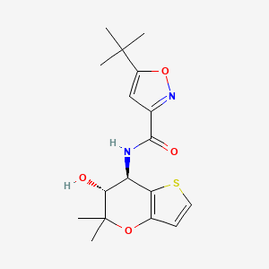 5-tert-butyl-N-[(6R,7R)-6-hydroxy-5,5-dimethyl-6,7-dihydrothieno[3,2-b]pyran-7-yl]-1,2-oxazole-3-carboxamide