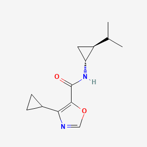 4-cyclopropyl-N-[(1R,2S)-2-propan-2-ylcyclopropyl]-1,3-oxazole-5-carboxamide