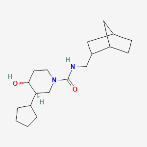 (3R,4R)-N-(2-bicyclo[2.2.1]heptanylmethyl)-3-cyclopentyl-4-hydroxypiperidine-1-carboxamide