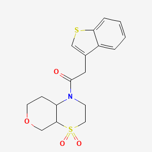 2-(1-benzothiophen-3-yl)-1-(4,4-dioxo-3,4a,5,7,8,8a-hexahydro-2H-pyrano[3,4-b][1,4]thiazin-1-yl)ethanone