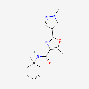 5-methyl-N-(1-methylcyclohex-3-en-1-yl)-2-(1-methylpyrazol-4-yl)-1,3-oxazole-4-carboxamide