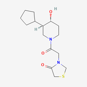 3-[2-[(3R,4R)-3-cyclopentyl-4-hydroxypiperidin-1-yl]-2-oxoethyl]-1,3-thiazolidin-4-one