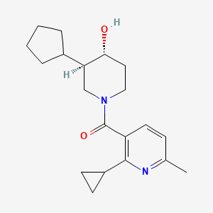 [(3R,4R)-3-cyclopentyl-4-hydroxypiperidin-1-yl]-(2-cyclopropyl-6-methylpyridin-3-yl)methanone