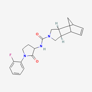 (2S,6R)-N-[1-(2-fluorophenyl)-2-oxopyrrolidin-3-yl]-4-azatricyclo[5.2.1.02,6]dec-8-ene-4-carboxamide