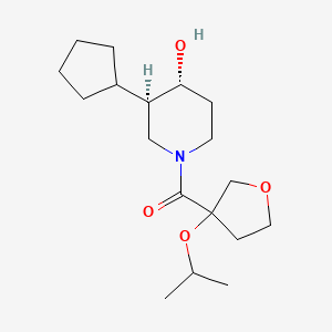 [(3R,4R)-3-cyclopentyl-4-hydroxypiperidin-1-yl]-(3-propan-2-yloxyoxolan-3-yl)methanone