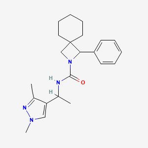 N-[1-(1,3-dimethylpyrazol-4-yl)ethyl]-3-phenyl-2-azaspiro[3.5]nonane-2-carboxamide