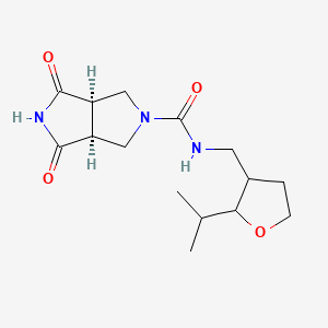 (3aR,6aS)-1,3-dioxo-N-[(2-propan-2-yloxolan-3-yl)methyl]-3a,4,6,6a-tetrahydropyrrolo[3,4-c]pyrrole-5-carboxamide