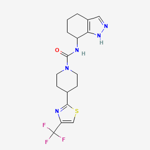 N-(4,5,6,7-tetrahydro-1H-indazol-7-yl)-4-[4-(trifluoromethyl)-1,3-thiazol-2-yl]piperidine-1-carboxamide