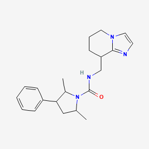 2,5-dimethyl-3-phenyl-N-(5,6,7,8-tetrahydroimidazo[1,2-a]pyridin-8-ylmethyl)pyrrolidine-1-carboxamide