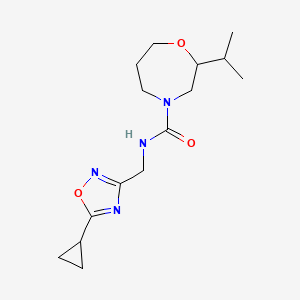 N-[(5-cyclopropyl-1,2,4-oxadiazol-3-yl)methyl]-2-propan-2-yl-1,4-oxazepane-4-carboxamide