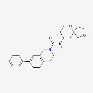 N-(2,6-dioxaspiro[4.5]decan-9-yl)-7-phenyl-3,4-dihydro-1H-isoquinoline-2-carboxamide