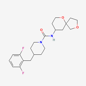 4-[(2,6-difluorophenyl)methyl]-N-(2,6-dioxaspiro[4.5]decan-9-yl)piperidine-1-carboxamide