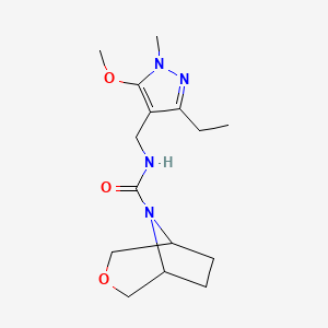 N-[(3-ethyl-5-methoxy-1-methylpyrazol-4-yl)methyl]-3-oxa-8-azabicyclo[3.2.1]octane-8-carboxamide