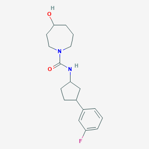 N-[3-(3-fluorophenyl)cyclopentyl]-4-hydroxyazepane-1-carboxamide