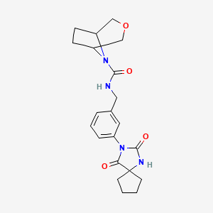 N-[[3-(2,4-dioxo-1,3-diazaspiro[4.4]nonan-3-yl)phenyl]methyl]-3-oxa-8-azabicyclo[3.2.1]octane-8-carboxamide