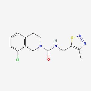 8-chloro-N-[(4-methylthiadiazol-5-yl)methyl]-3,4-dihydro-1H-isoquinoline-2-carboxamide