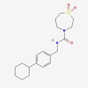 N-[(4-cyclohexylphenyl)methyl]-1,1-dioxo-1,4-thiazepane-4-carboxamide