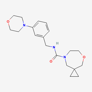 N-[(3-morpholin-4-ylphenyl)methyl]-5-oxa-8-azaspiro[2.6]nonane-8-carboxamide