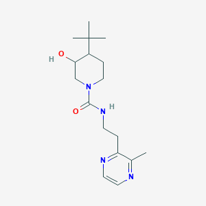 4-tert-butyl-3-hydroxy-N-[2-(3-methylpyrazin-2-yl)ethyl]piperidine-1-carboxamide