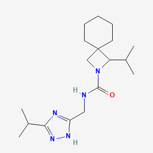 3-propan-2-yl-N-[(3-propan-2-yl-1H-1,2,4-triazol-5-yl)methyl]-2-azaspiro[3.5]nonane-2-carboxamide