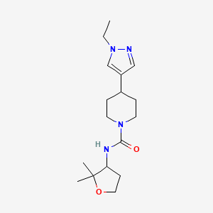 N-(2,2-dimethyloxolan-3-yl)-4-(1-ethylpyrazol-4-yl)piperidine-1-carboxamide