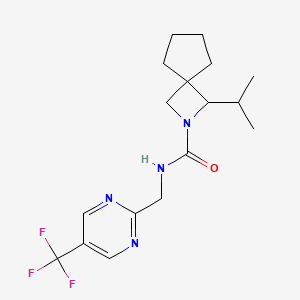 3-propan-2-yl-N-[[5-(trifluoromethyl)pyrimidin-2-yl]methyl]-2-azaspiro[3.4]octane-2-carboxamide