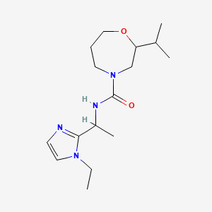 N-[1-(1-ethylimidazol-2-yl)ethyl]-2-propan-2-yl-1,4-oxazepane-4-carboxamide