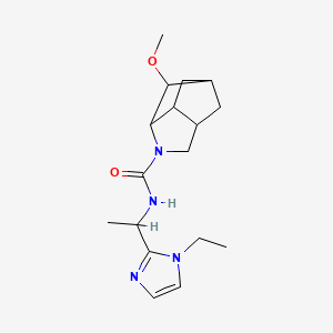 N-[1-(1-ethylimidazol-2-yl)ethyl]-2-methoxy-4-azatricyclo[4.2.1.03,7]nonane-4-carboxamide