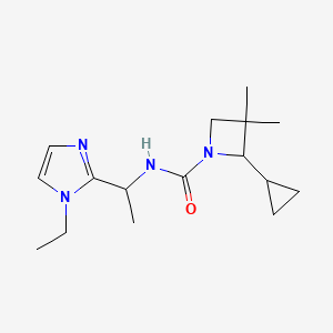 2-cyclopropyl-N-[1-(1-ethylimidazol-2-yl)ethyl]-3,3-dimethylazetidine-1-carboxamide