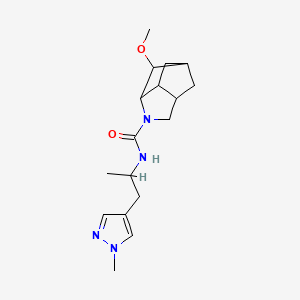 2-methoxy-N-[1-(1-methylpyrazol-4-yl)propan-2-yl]-4-azatricyclo[4.2.1.03,7]nonane-4-carboxamide