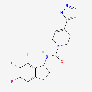 4-(2-methylpyrazol-3-yl)-N-(5,6,7-trifluoro-2,3-dihydro-1H-inden-1-yl)-3,6-dihydro-2H-pyridine-1-carboxamide