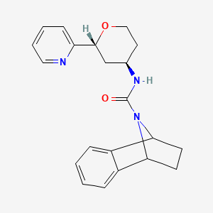 N-[(2R,4R)-2-pyridin-2-yloxan-4-yl]-11-azatricyclo[6.2.1.02,7]undeca-2,4,6-triene-11-carboxamide