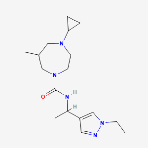 4-cyclopropyl-N-[1-(1-ethylpyrazol-4-yl)ethyl]-6-methyl-1,4-diazepane-1-carboxamide