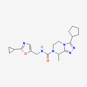 3-cyclopentyl-N-[(2-cyclopropyl-1,3-oxazol-5-yl)methyl]-8-methyl-6,8-dihydro-5H-[1,2,4]triazolo[4,3-a]pyrazine-7-carboxamide