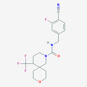 N-[(4-cyano-3-fluorophenyl)methyl]-5-(trifluoromethyl)-9-oxa-2-azaspiro[5.5]undecane-2-carboxamide