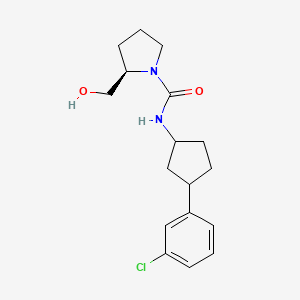 (2R)-N-[3-(3-chlorophenyl)cyclopentyl]-2-(hydroxymethyl)pyrrolidine-1-carboxamide