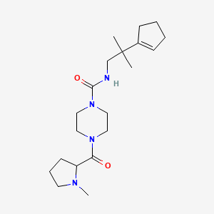 N-[2-(cyclopenten-1-yl)-2-methylpropyl]-4-(1-methylpyrrolidine-2-carbonyl)piperazine-1-carboxamide