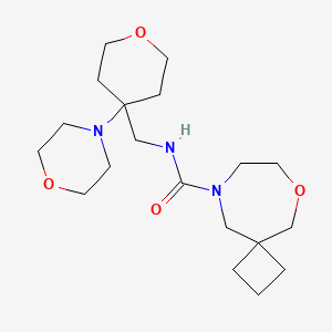 N-[(4-morpholin-4-yloxan-4-yl)methyl]-6-oxa-9-azaspiro[3.6]decane-9-carboxamide