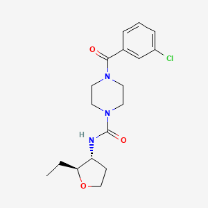 4-(3-chlorobenzoyl)-N-[(2S,3R)-2-ethyloxolan-3-yl]piperazine-1-carboxamide