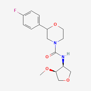 2-(4-fluorophenyl)-N-[(3S,4S)-4-methoxyoxolan-3-yl]morpholine-4-carboxamide