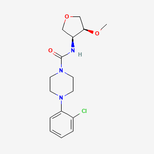 4-(2-chlorophenyl)-N-[(3S,4S)-4-methoxyoxolan-3-yl]piperazine-1-carboxamide