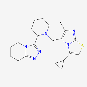 3-Cyclopropyl-6-methyl-5-[[2-(5,6,7,8-tetrahydro-[1,2,4]triazolo[4,3-a]pyridin-3-yl)piperidin-1-yl]methyl]imidazo[2,1-b][1,3]thiazole